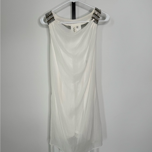 Robbi & Nikki by Robert Rodriguez White Halter Sheath Mini Dress - Picture 2 of 8